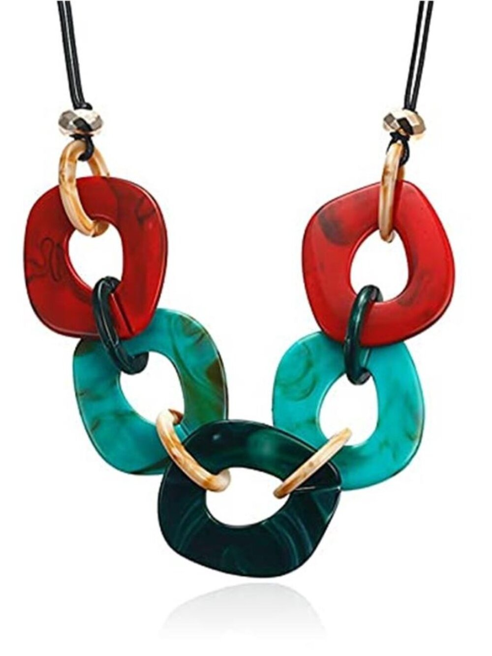 Colorful Acrylic Statement Choker Necklace Adjustable Resin Punk Jewelry